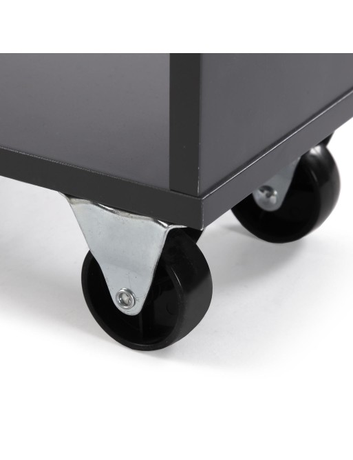 KITCHEN TROLLEY WITH WHEELS GREY AND 3 SHELVES