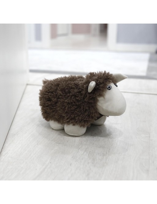 FERME-PORTE MODÈLE MOUTON FOURRURE BRUNE FERME-PORTE MODÈLE MOUTON FOURRURE BRUNE