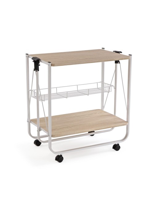 FOLDING TROLLEY WITH WHEELS WHITE 70x40x68 CM