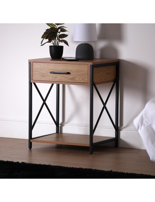 DARK BEDSIDE TABLE WITH 1 DRAWER PARIS MODEL