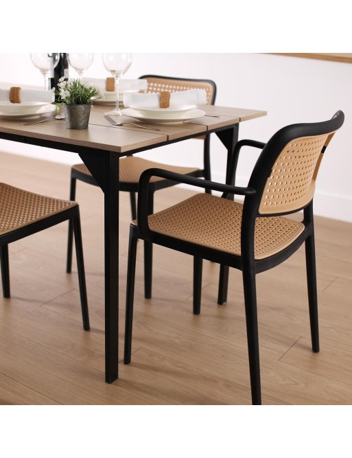 BLACK CHAIR WITH ARMRESTS BIBI MODEL