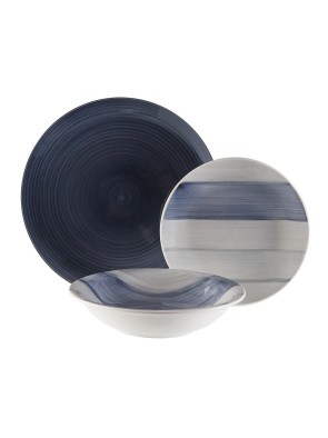 TABLEWARE SET WITH 18 PIECES MODEL ALUVEN DARK BLUE