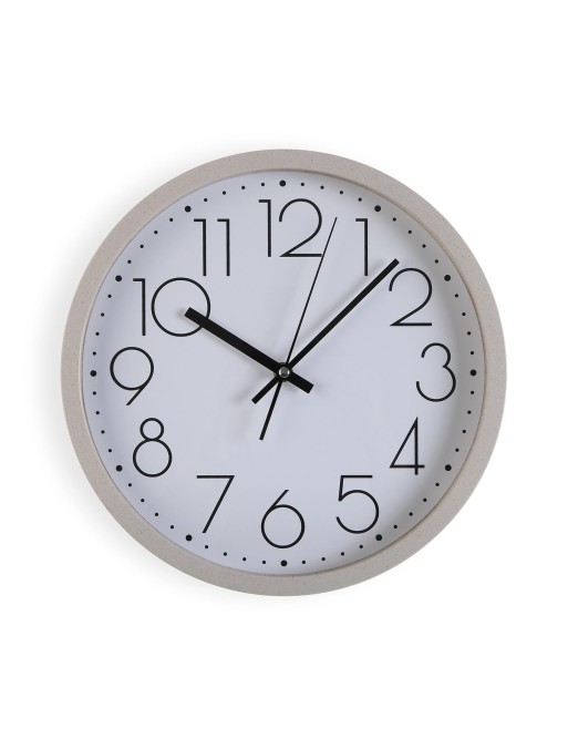 RELOJ ECOLOGICO MADERA BEIGE 30 CM CON MATERIAL BIODEGRADABLE