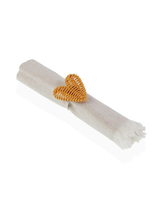 RATTAN AND METAL NAPKIN RING BROWN HEART MODEL RATTAN AND METAL NAPKIN RING BROWN HEART MODEL