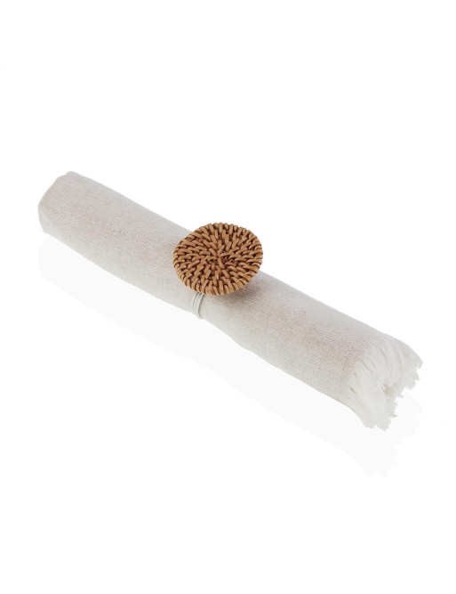 SERVIETTENRING AUS RATTAN UND METALL BRAUNES MODELL