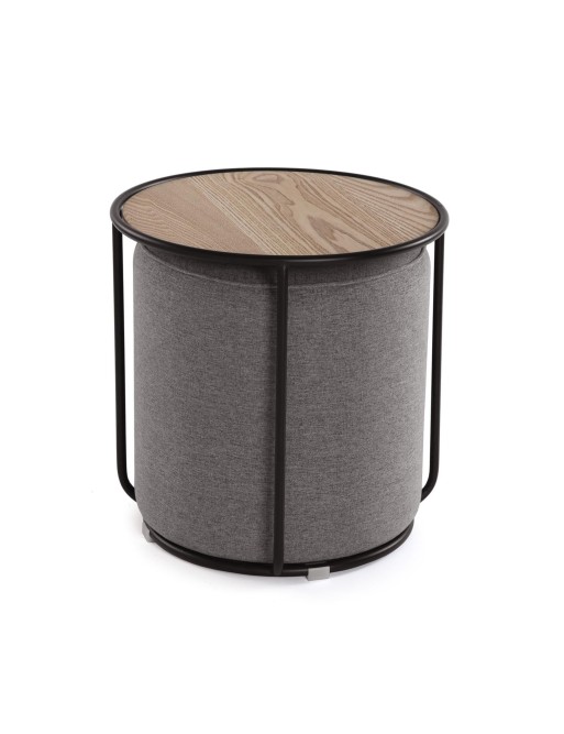 DARK GREY POUF AND TABLE LIS MODEL