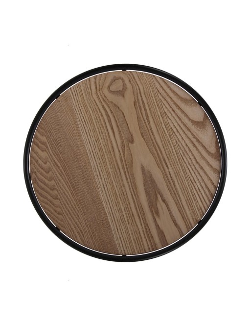 DUNKELGRAUES POUF UND TABLE LIS MODELL