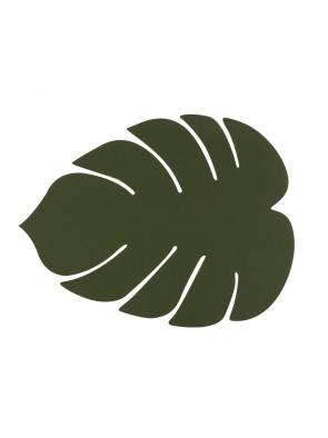MONSTERA LEAF KHAKI GREEN INDIVIDUAL TABLECLOTH