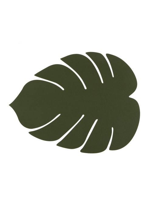 NAPPE INDIVIDUELLE DE FEUILLES DE MONSTERA VERT KAKI