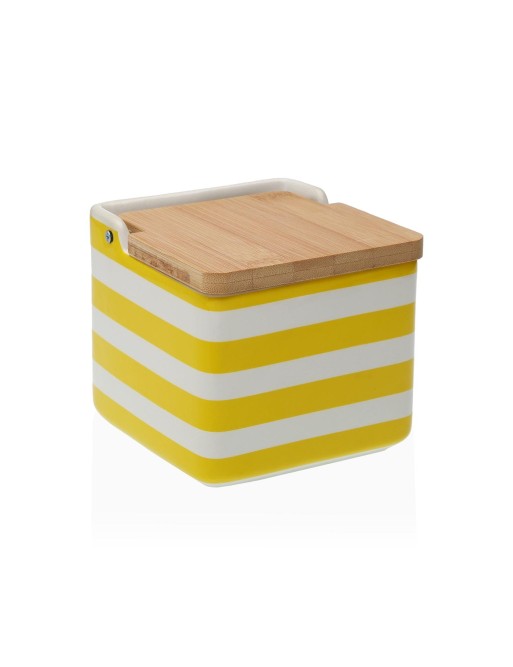 SALERO CON TAPA DE BAMBU MODELO MARINAD AMARILLO