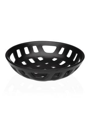 BLACK PORCELAIN FRUIT BOWL 7x28 CM