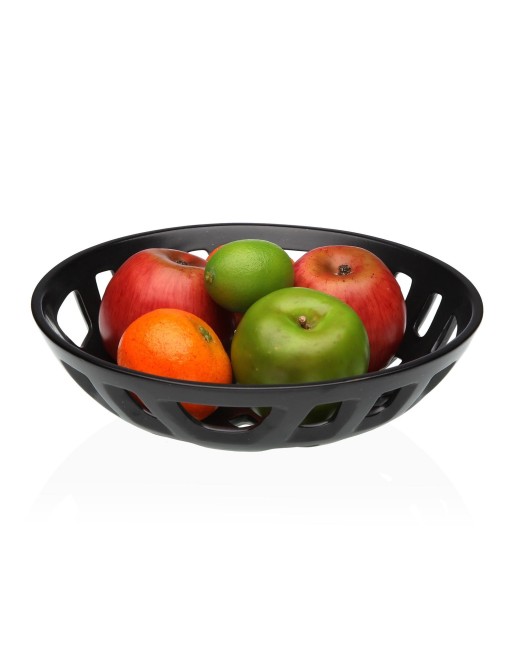CORBEILLE À FRUITS EN PORCELAINE NOIRE 7x28 CM