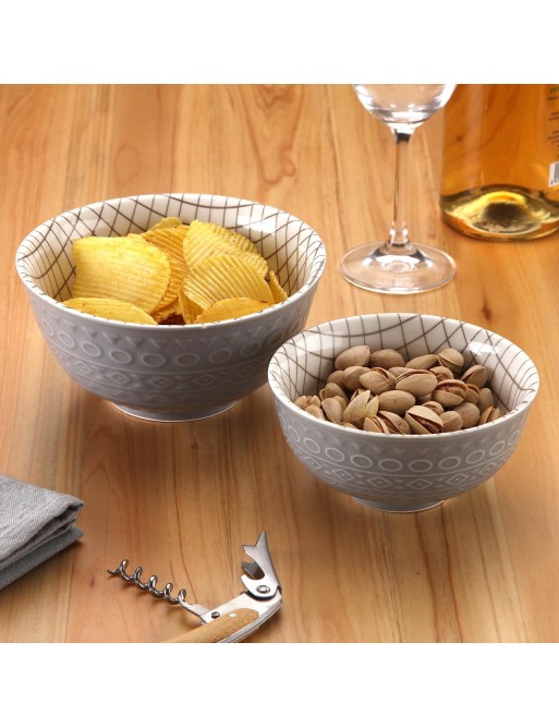 GREY PORCELAIN BOWL 7.7x16 CM