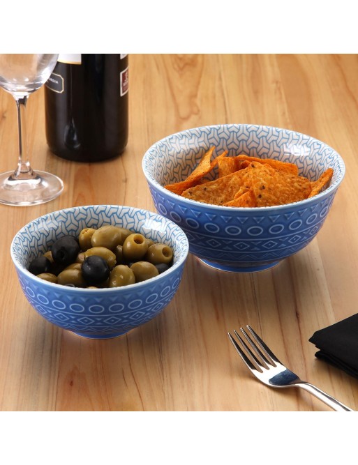 BLUE PORCELAIN BOWL 7.7x16 CM