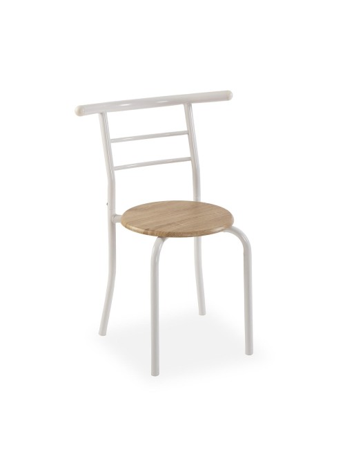 JUEGO DE MESA CON 2 SILLAS BLANCAS MODELO LUCIA