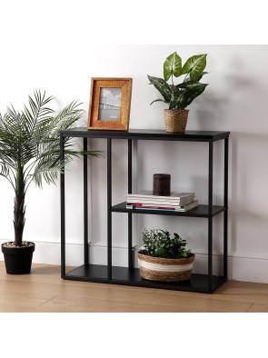 CONSOLA METALICA COLOR NEGRA 80x75 CM