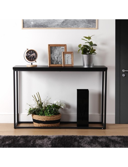 CONSOLE EN MÉTAL NOIR ONE SHELF 120x80 CM