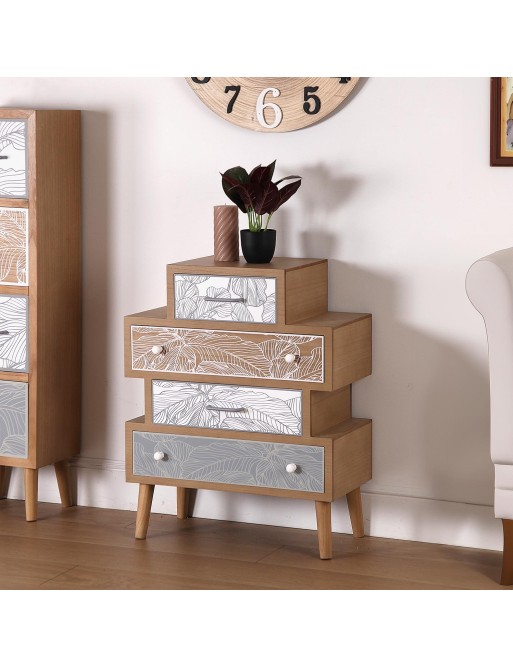 4-DRAWER CHEST OF DRAWERS PALM GREY