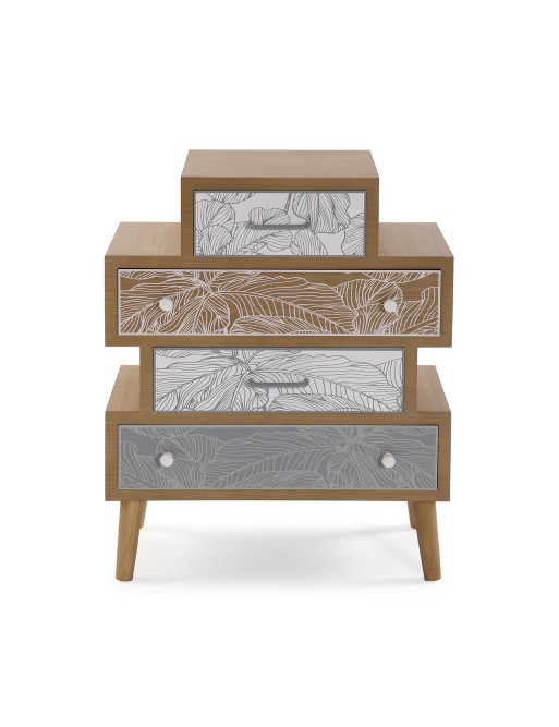 4-DRAWER CHEST OF DRAWERS PALM GREY