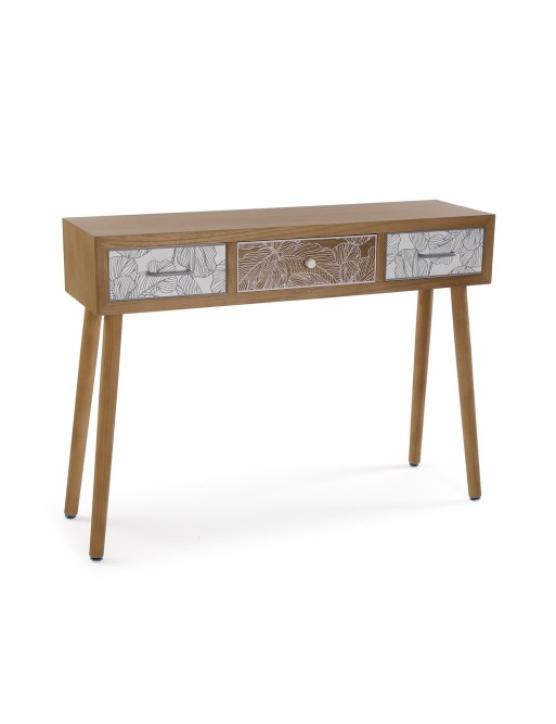 3-DRAWER CONSOLE PALM GREY