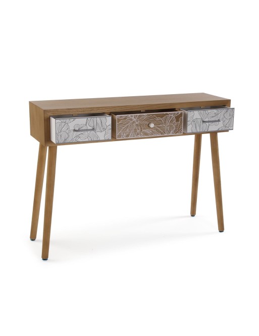 3-DRAWER CONSOLE PALM GREY