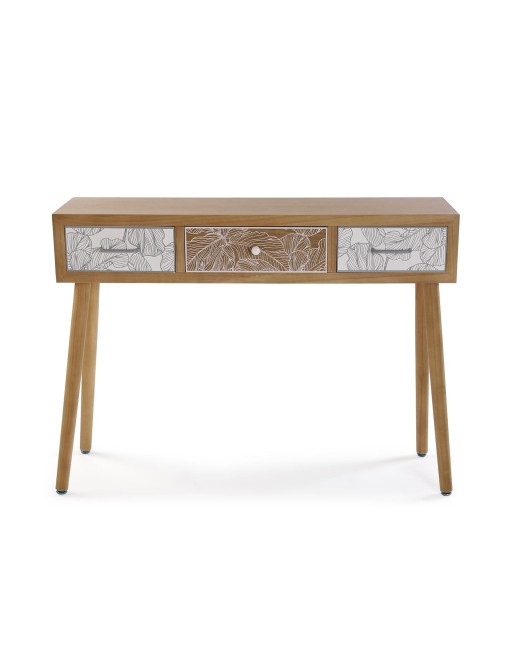 3-DRAWER CONSOLE PALM GREY