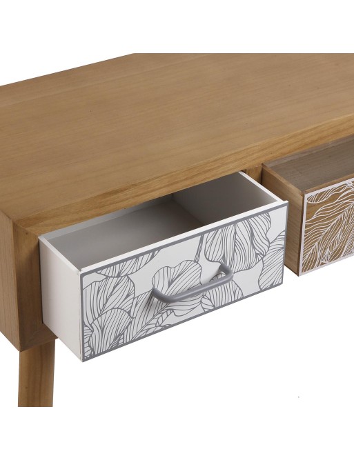 CONSOLE 3 TIROIRS GRIS PALME