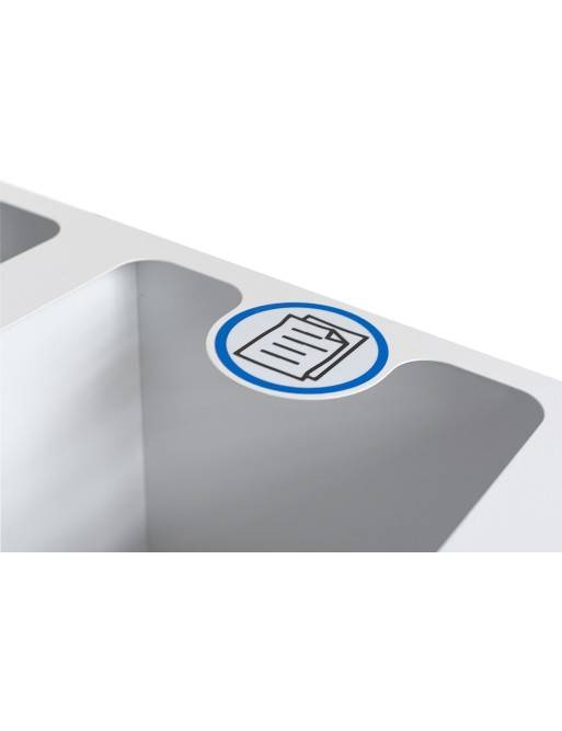 Poubelle de recyclage en métal blanc pour 4 types de déchets. Capacité de 176 litres (Jaune / Bleu / Marron / Gris) Poubelle de recyclage en métal blanc pour 4 types de déchets. Capacité de 176 litres (Jaune / Bleu / Marron / Gris)