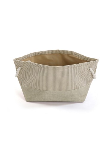 CORDUROY BEIGE SQUARE BASKET