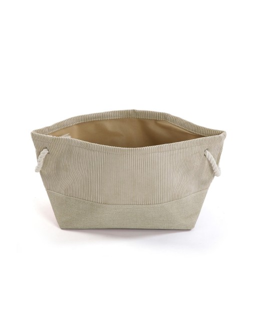 CORDUROY BEIGE SQUARE BASKET