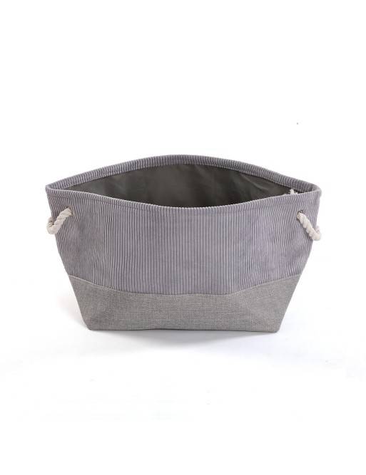CORDUROY LIGHT GREY SQUARE BASKET CORDUROY LIGHT GREY SQUARE BASKET