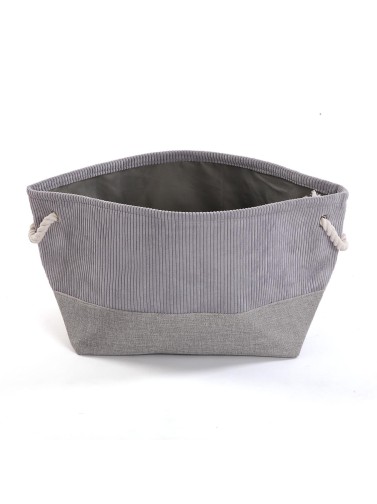 LIGHT GREY CORDUROY BASKET