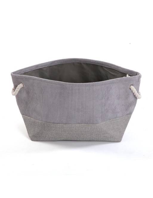 LIGHT GREY CORDUROY BASKET