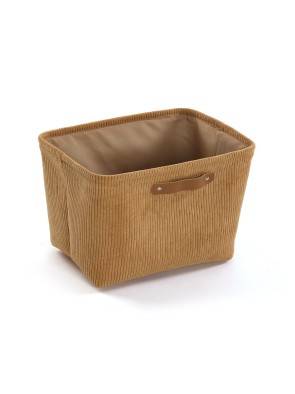 CESTA RECTANGULAR MODELO CORDUROY MARRON