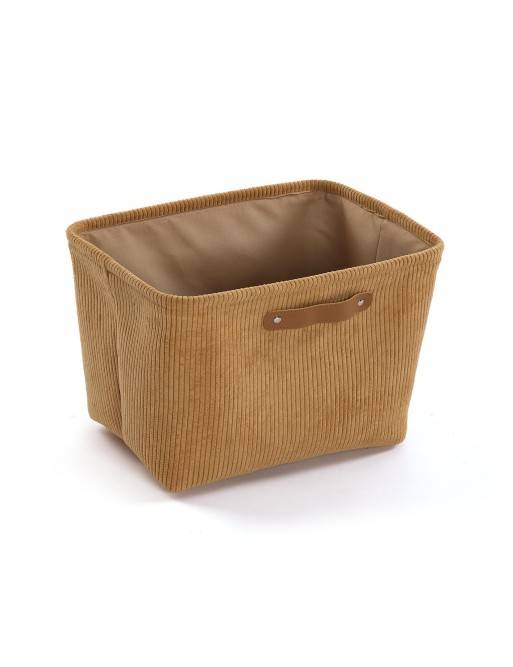 CORDUROY BROWN RECTANGULAR BASKET CORDUROY BROWN RECTANGULAR BASKET