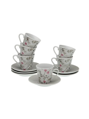 SET DE 6 TAZAS CAFE CON PLATO MODELO CELIRA