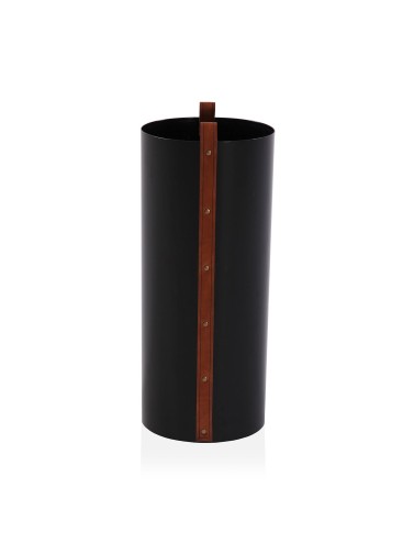 PARAGUERO COLOR NEGRO CON DETALLE EN CUERO MARRON