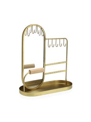 GOLDMETALLISCHE SCHMUCKSCHATULLE MIT SPIEGEL