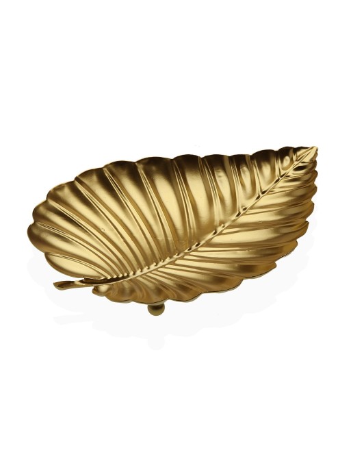 CENTRO DE MESA METALICO MODELO HOJA DORADA 27x20 CM