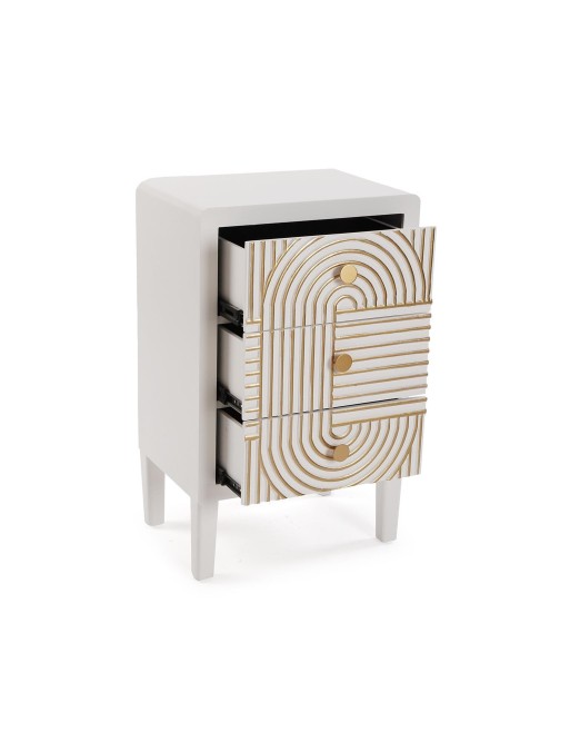 TABLE DE CHEVET AVEC 3 TIROIRS MODÈLE VIROLE