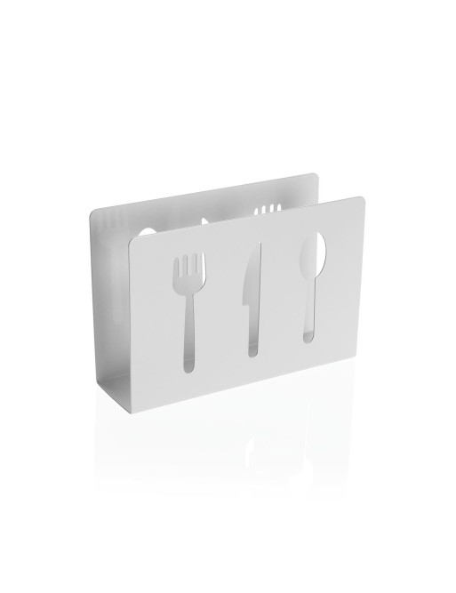 PORTE-SERVIETTES EN MÉTAL BLANC MODÈLE DE COUVERTS