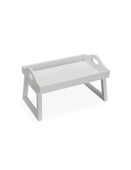 SET AUS ZWEI HOLZTABLETTS MIT WEISSEN BEINEN