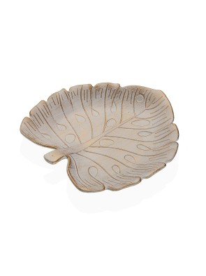 CENTRE DE TABLE EN OR USÉ EN FORME DE FEUILLE