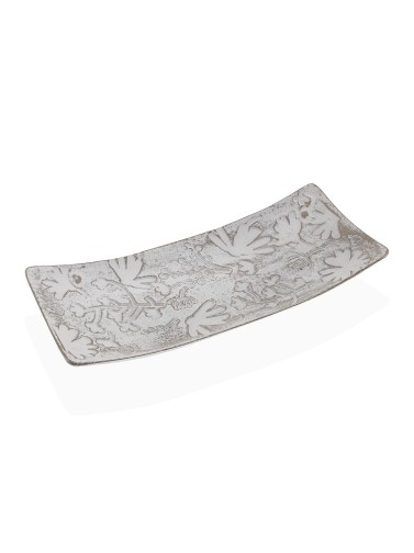 CENTRE DE TABLE RECTANGLE BLANC AVEC DES FLEURS