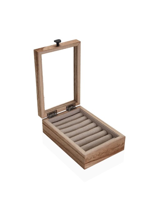 JOYERO MADERA CON TAPA DE CRISTAL