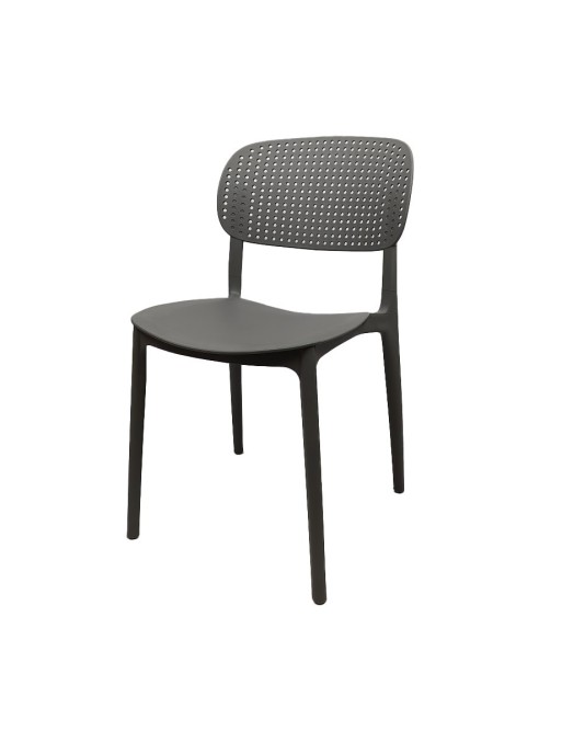 CHAISE DE SALLE À MANGER EMPILABLE EN GRIS