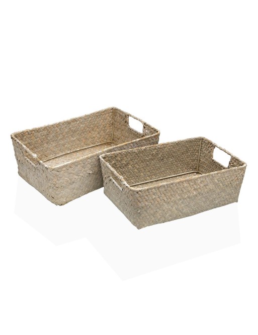 SET DE 2 CESTAS CON ASAS COLOR GRIS