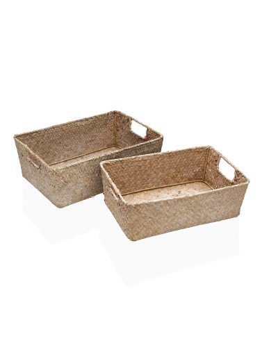 SET OF 2 BASKETS WITH HANDLES 36x26x12 CM