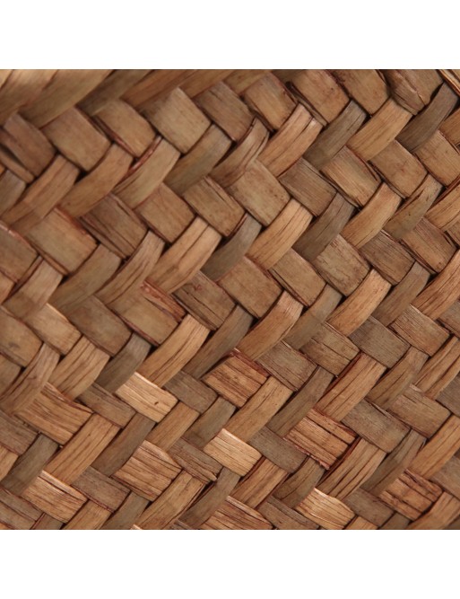 SET OF 2 ROUND BASKETS WITH HANDLES BROWN COLOR