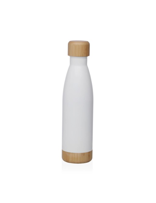 FLACON DE 500 ML EN ACIER INOXYDABLE BLANC MAT